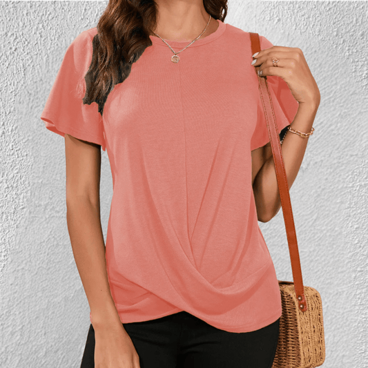 Adaline - Tummy Tucking Round-Neck Top